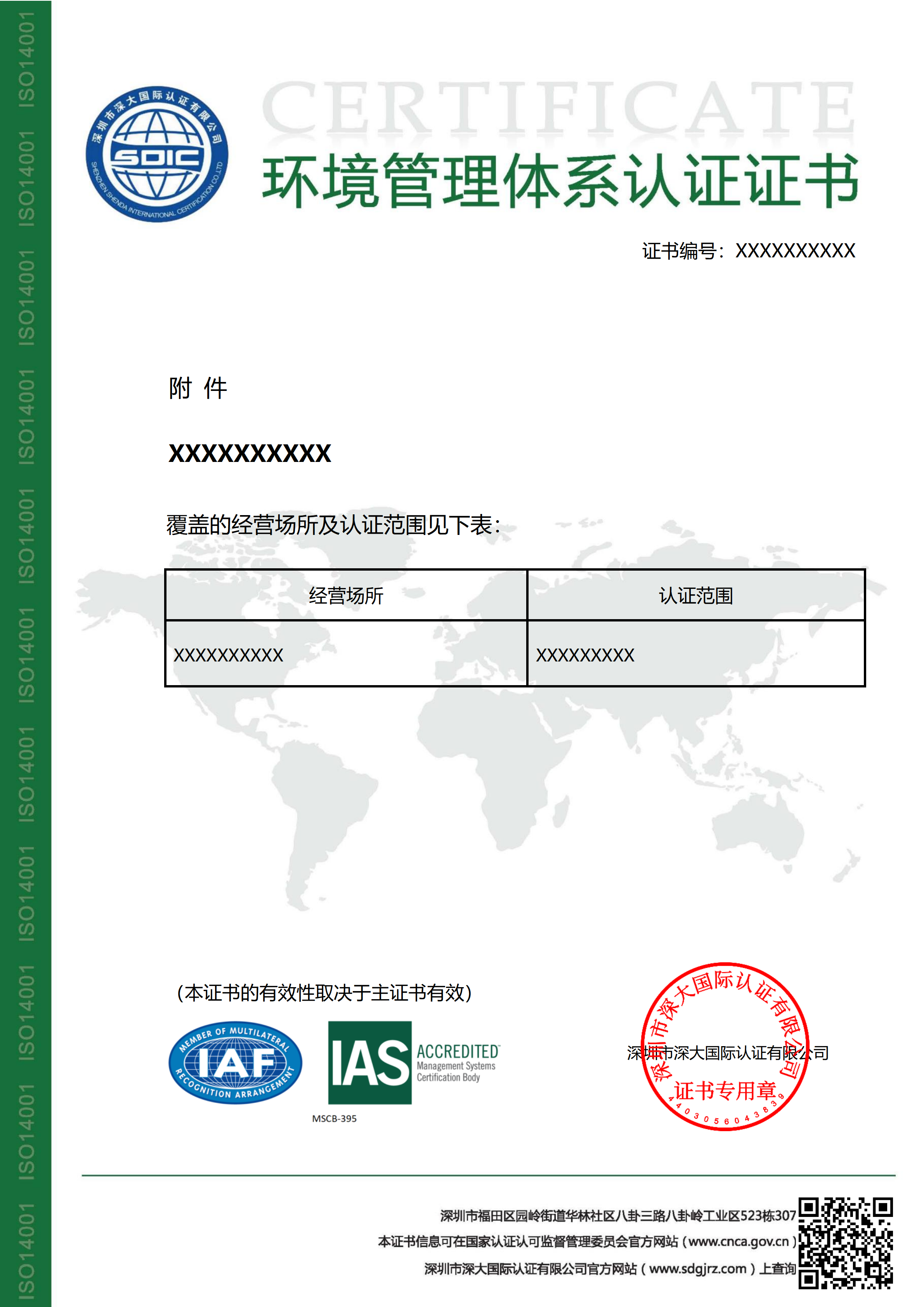 ISO14001环境管理体系认证证书（附件）-IAS