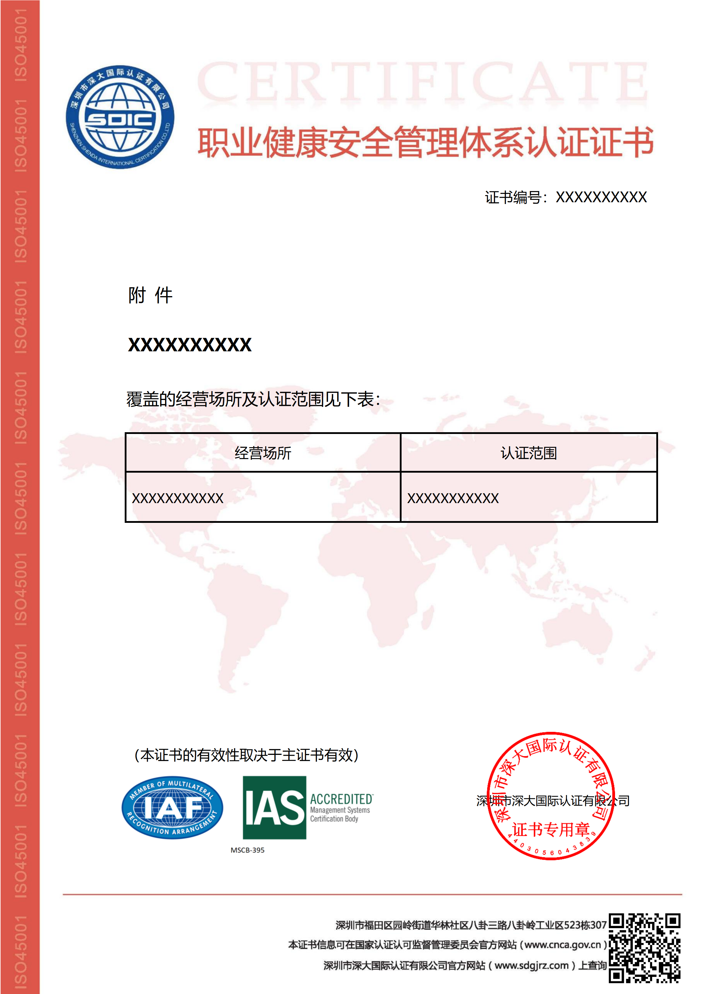 ISO45001职业健康安全管理体系认证证书（附件）-IAS