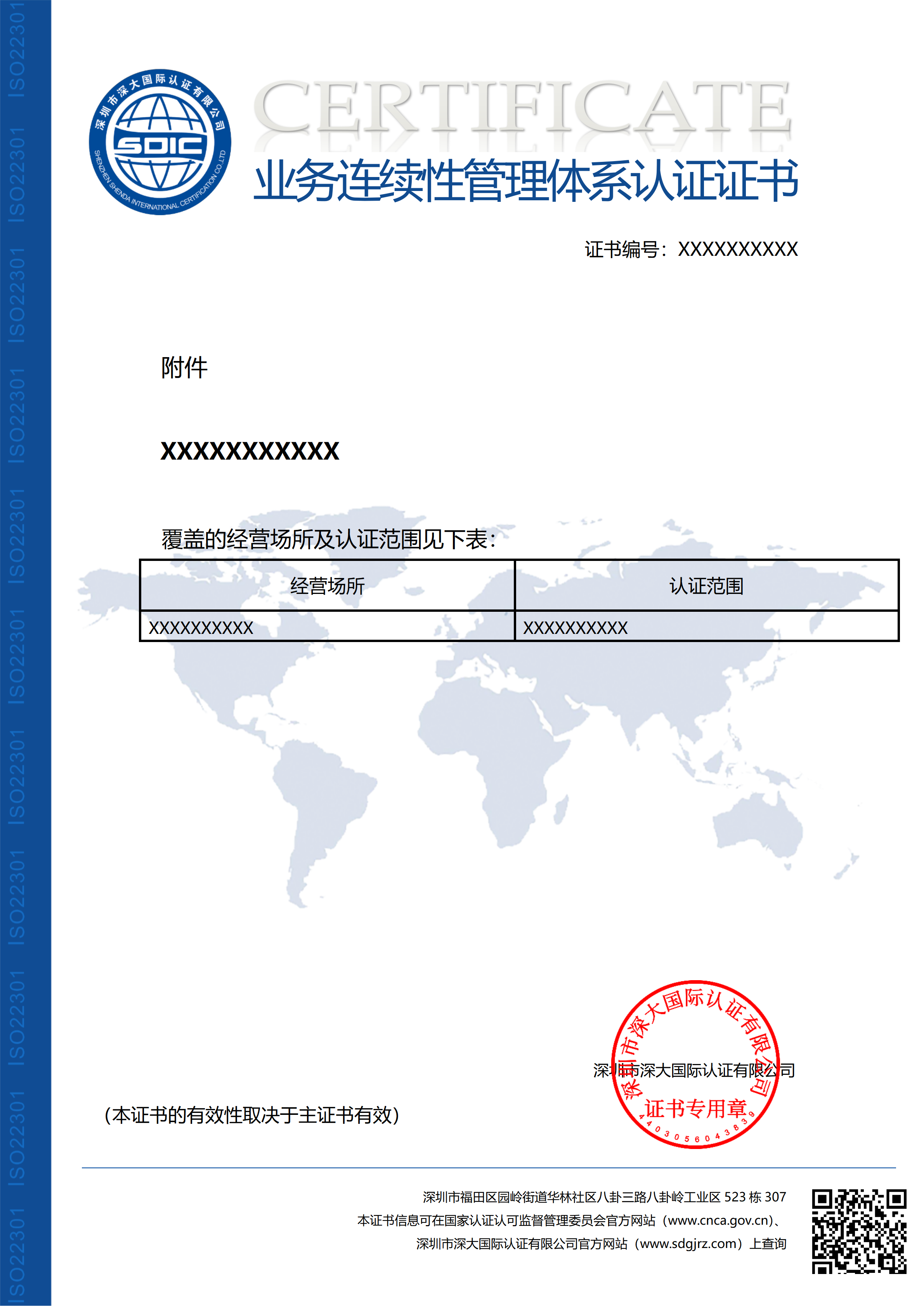 ISO22301业务连续性管理体系认证（附件）